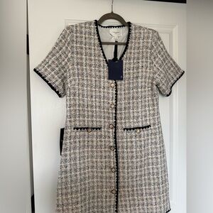 Pomander Place Tweed Dress with Black Accents